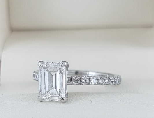 Stunning 2.57 Carat Emerald Cut Diamond Engagement Ring - Lab Grown!