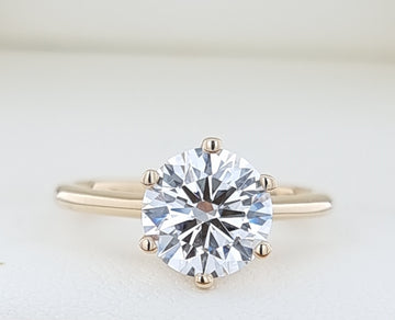 D Colour! HUGE 2.01 Carat Round Cut Diamond Engagement Ring! Lab Grown!