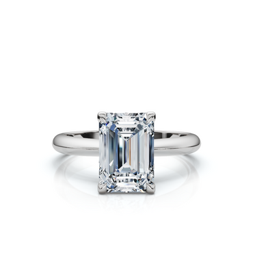 18K/Platinum Emerald Cut Knife Edge