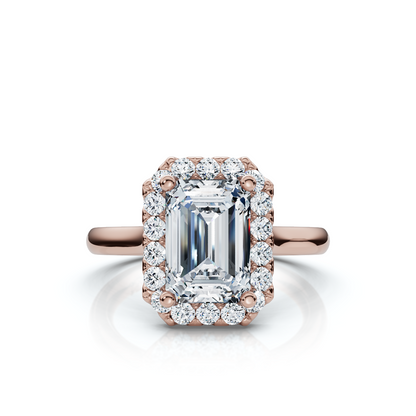 18K/Platinum Emerald Cut Halo