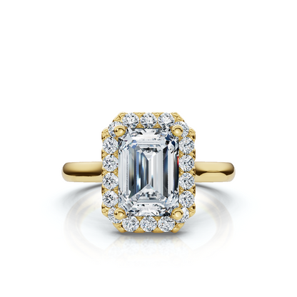 18K/Platinum Emerald Cut Halo