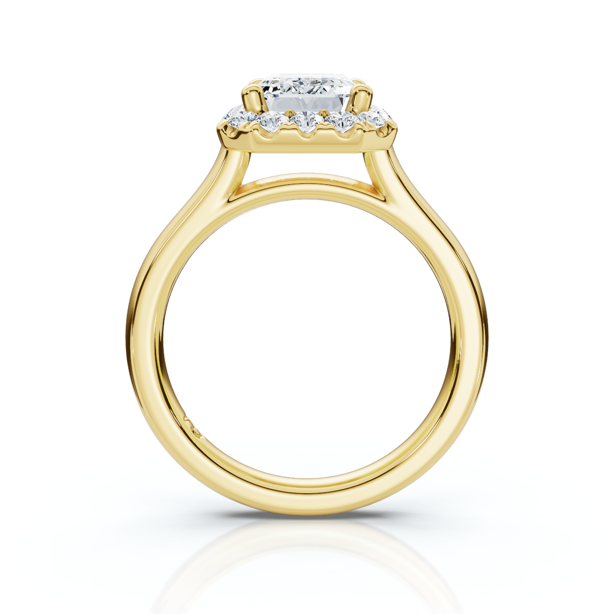 18K/Platinum Emerald Cut Halo