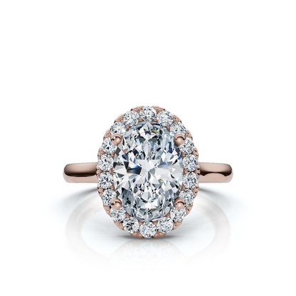 18K/Platinum Oval Cut Halo