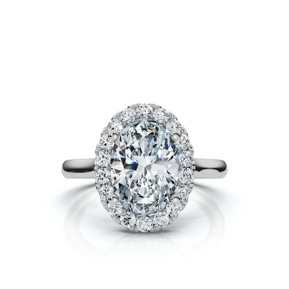 18K/Platinum Oval Cut Halo