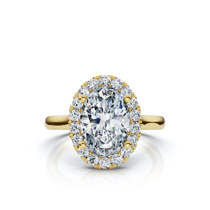 18K/Platinum Oval Cut Halo