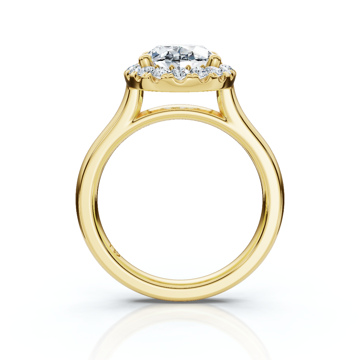 18K/Platinum Oval Cut Halo