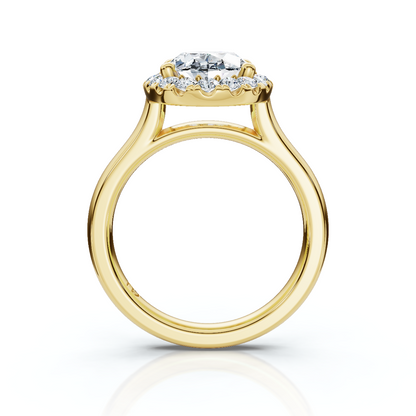 18K/Platinum Oval Cut Halo