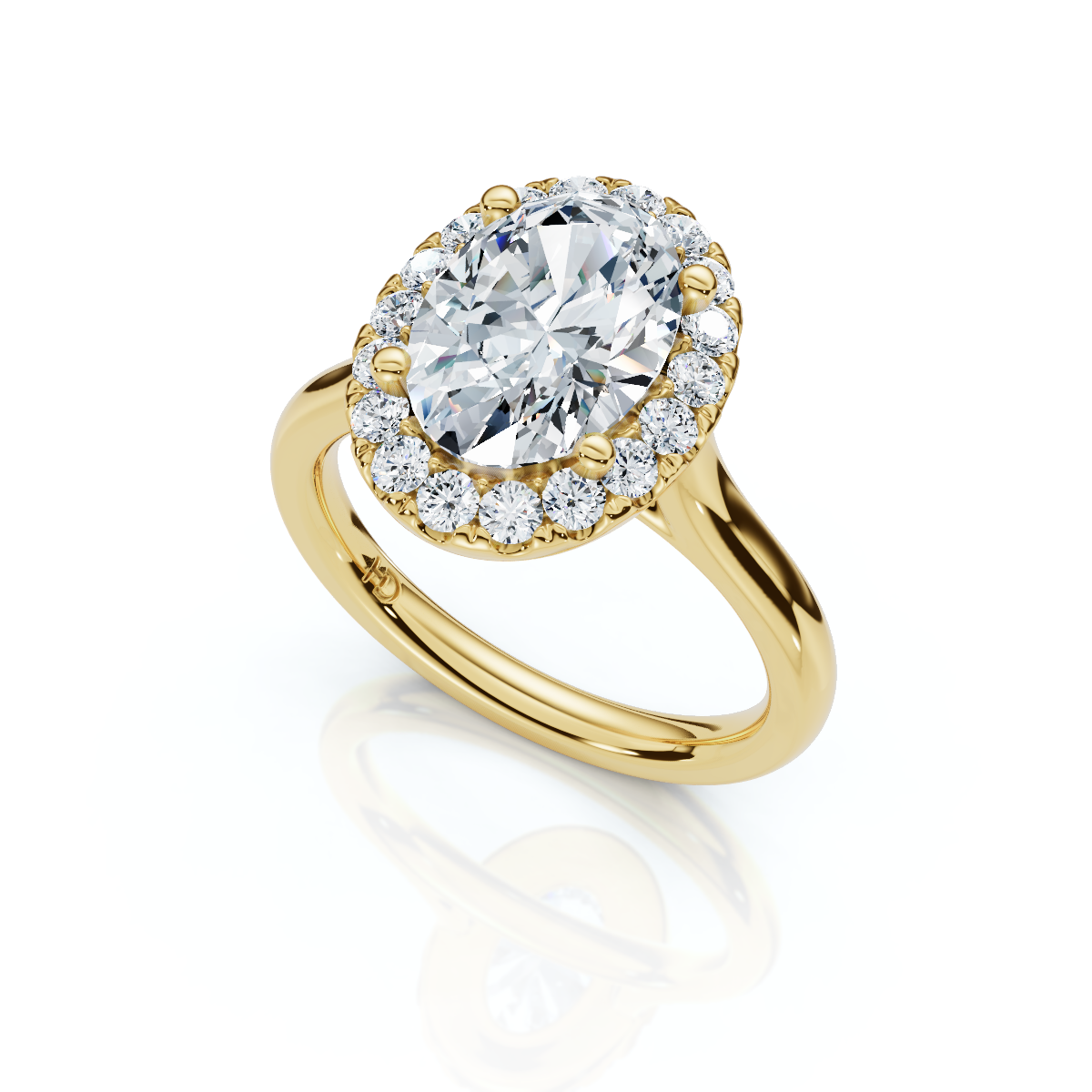 18K/Platinum Oval Cut Halo