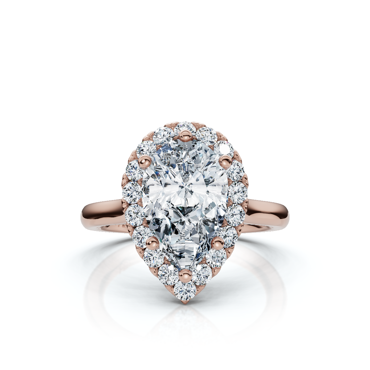 18K/Platinum Pear Cut Halo