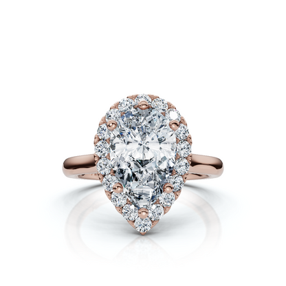 18K/Platinum Pear Cut Halo