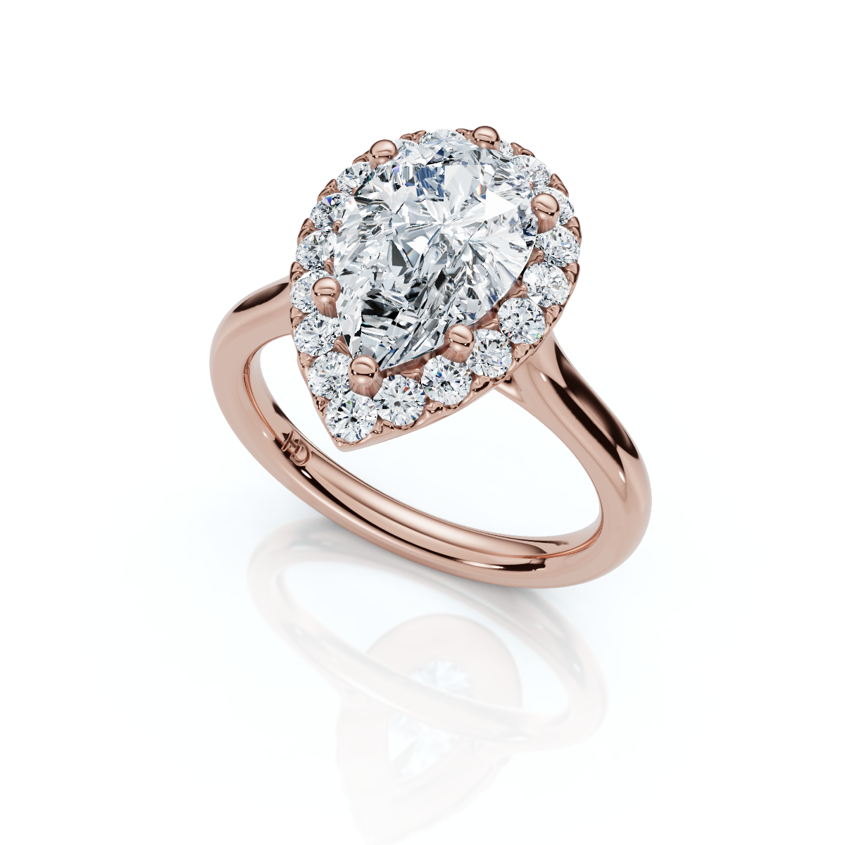 18K/Platinum Pear Cut Halo