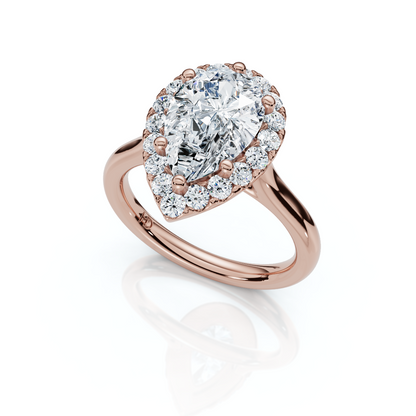 18K/Platinum Pear Cut Halo