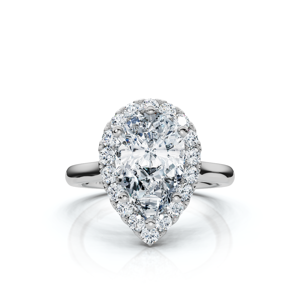 18K/Platinum Pear Cut Halo