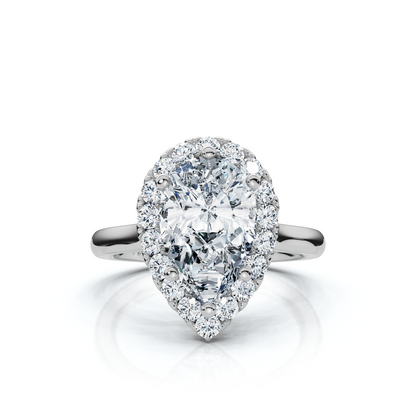 18K/Platinum Pear Cut Halo