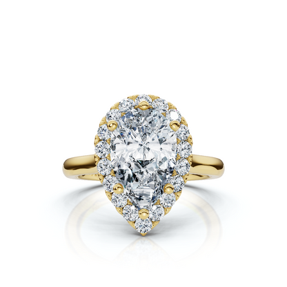 18K/Platinum Pear Cut Halo