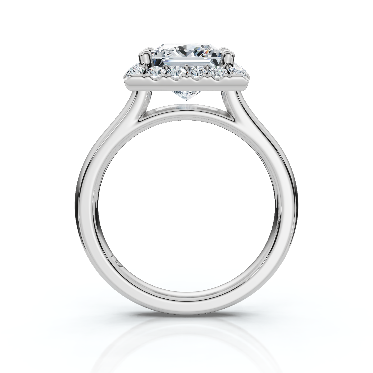 18K/Platinum Princess Cut Halo