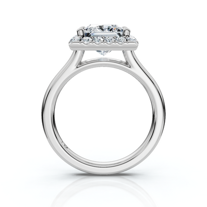 18K/Platinum Princess Cut Halo