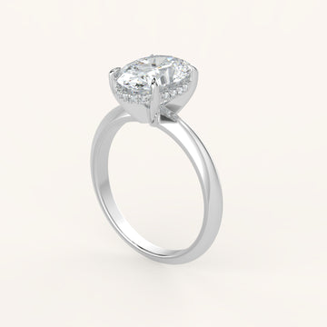 2.25 Carat Oval Diamond & 14K Hidden Halo Setting