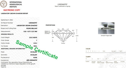 2.00 Carat Round Brilliant Cut Diamond Solitaire in White, Yellow or Rose Gold