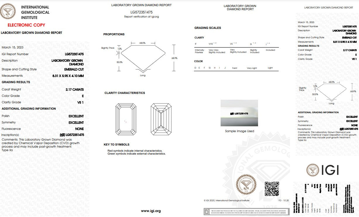 Stunning 2.57 Carat Emerald Cut Diamond Engagement Ring - Lab Grown!