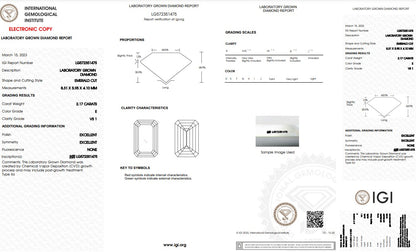 Stunning 2.57 Carat Emerald Cut Diamond Engagement Ring - Lab Grown!