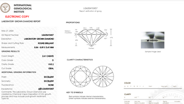 Near $10K - 2.61 Carat Round Cut, LG Diamond Engagement Ring - D VVS2 Ideal Cut