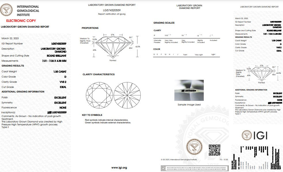 D/VVS2, 1.35 Carat Diamond Engagement Ring! Lab Grown!