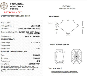 3.08 Carat Radiant Cut, LG Diamond Engagement Ring - D VVS2!