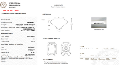 Limited Offer: $6350 Value - 5.00 Carat Radiant Cut LG Diamond - IGI Certified G/VVS2