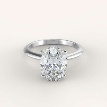 2.25 Carat Oval Diamond & 18K or Platinum Knife Edge Solitaire