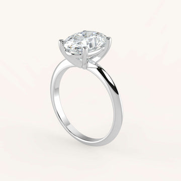 2.25 Carat Oval Diamond & 18K or Platinum Knife Edge Solitaire