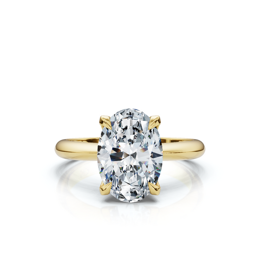 18K/Platinum Oval Cut Knife Edge