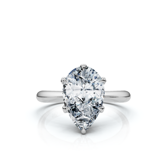 18K/Platinum Pear Cut Knife Edge