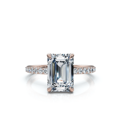 18K/Platinum Emerald Cut Accented "Petite"