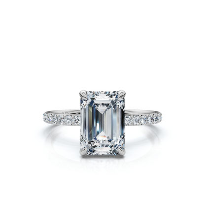 18K/Platinum Emerald Cut Accented "Petite"