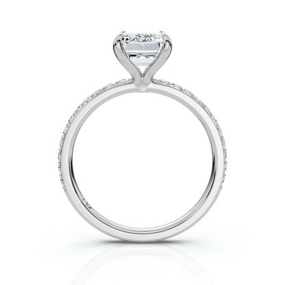 18K/Platinum Emerald Cut Accented "Petite"