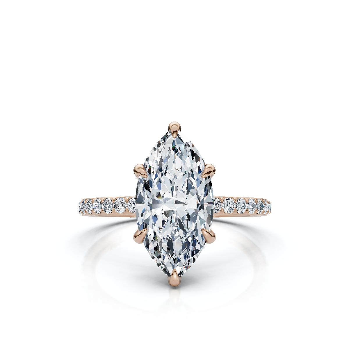 18K/Platinum Marquise Cut Accented "Petite"