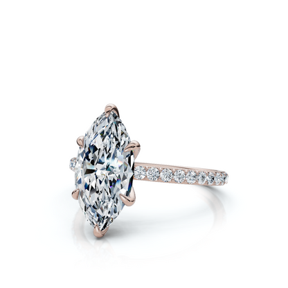 18K/Platinum Marquise Cut Accented "Petite"