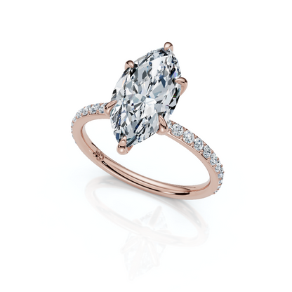 18K/Platinum Marquise Cut Accented "Petite"