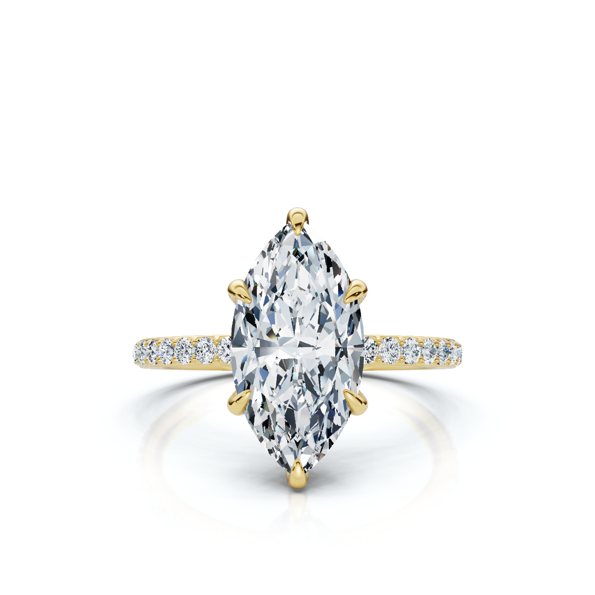 18K/Platinum Marquise Cut Accented "Petite"