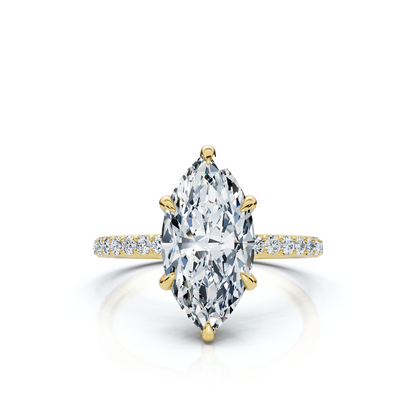 18K/Platinum Marquise Cut Accented "Petite"