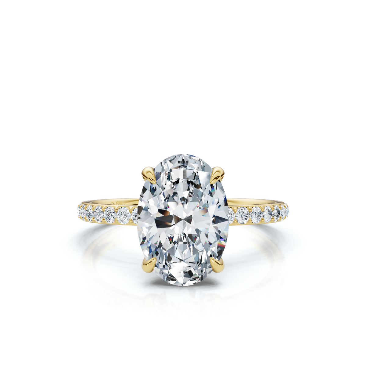 18K/Platinum Oval Cut Accented "Petite"