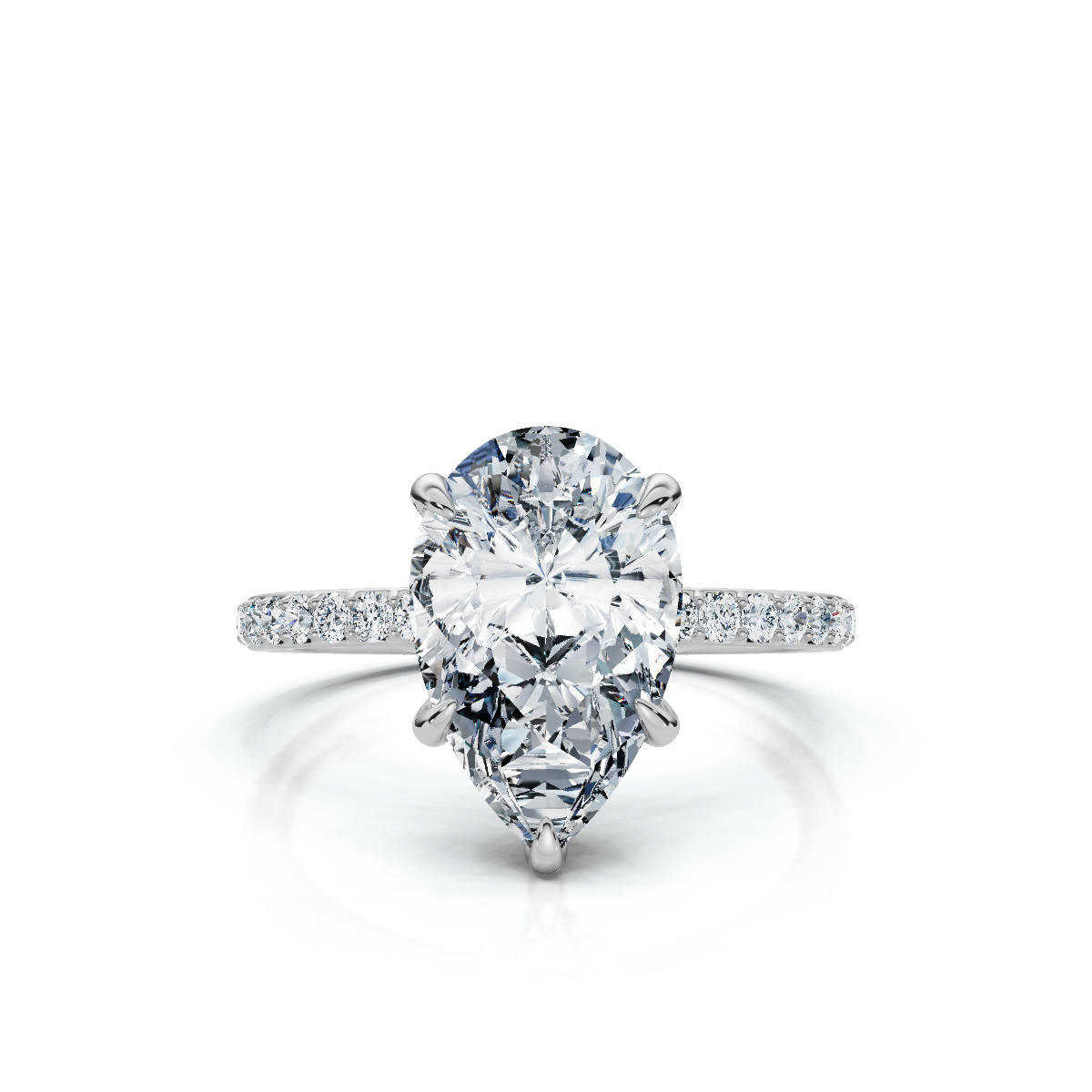 18K/Platinum Pear Cut Accented "Petite"