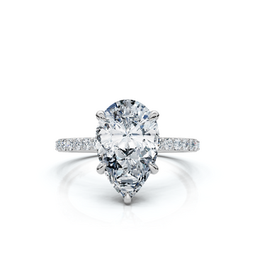 18K/Platinum Pear Cut Accented "Petite"