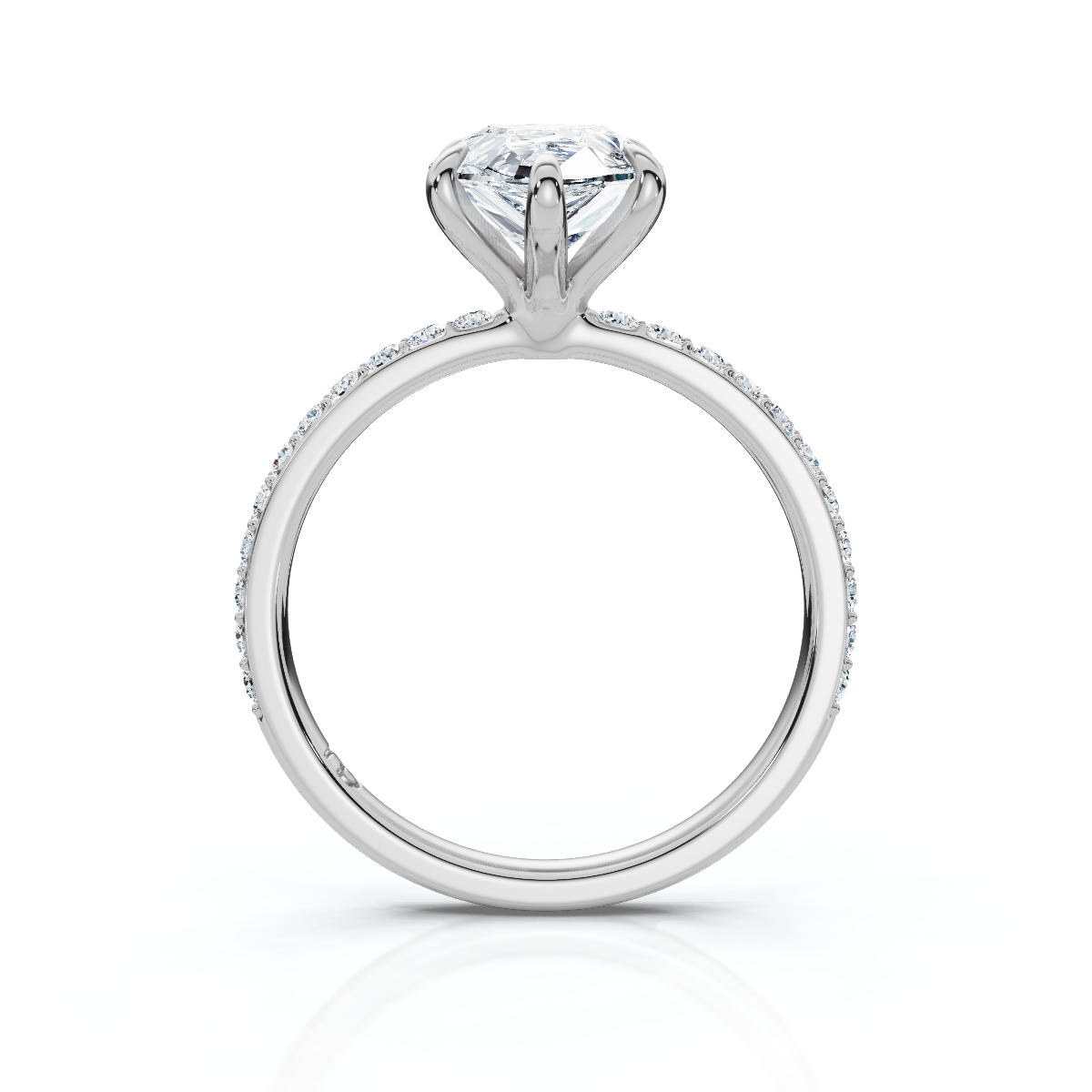 18K/Platinum Pear Cut Accented "Petite"