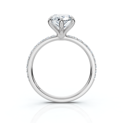18K/Platinum Pear Cut Accented "Petite"