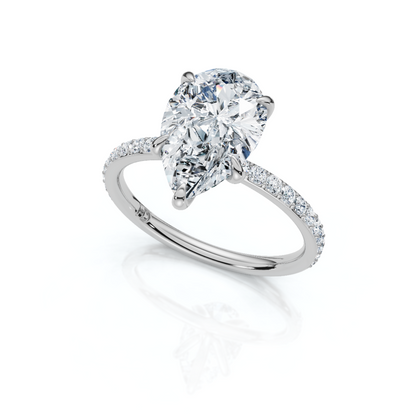 18K/Platinum Pear Cut Accented "Petite"