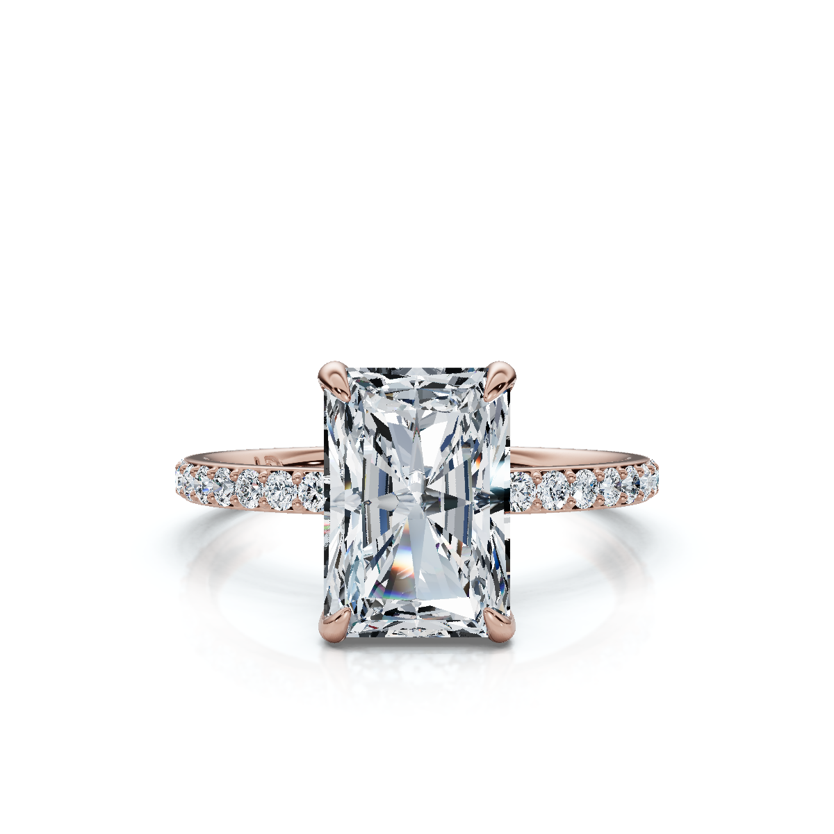 18K/Platinum Radiant Cut Accented "Petite"