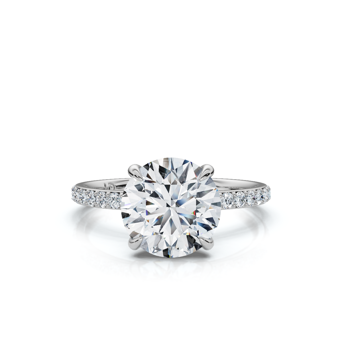 18K/Platinum Round Cut Accented "Petite"