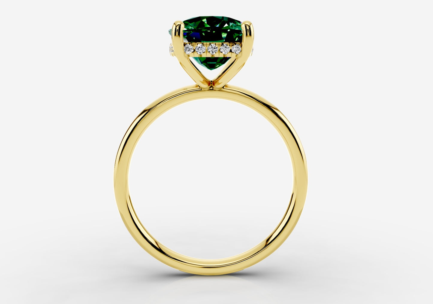 4 Carat Fancy Vivid Green Diamond with Hidden Halo